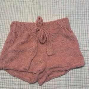 (NEVER WORN)Fluffy Pink Shorts fits size S/M